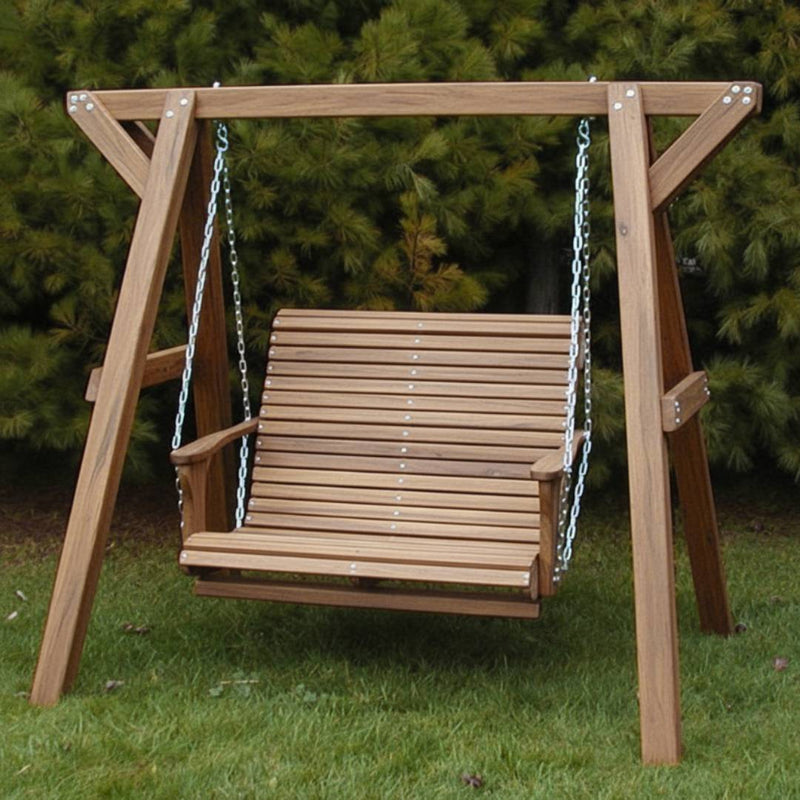 Wooden Lovers Porch Swing (Bench Only) in Brazilian Walnut (IPE), Unoiled