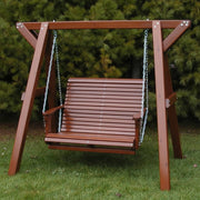 Wooden Lovers Porch Swing (Bench Only) in Clear Cedar, Caramel Glossy
