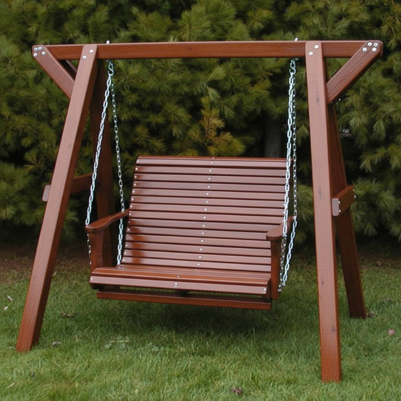 Wooden Lovers Porch Swing (Bench Only) in Clear Cedar, Caramel Glossy