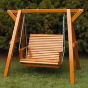 Wooden Lovers Porch Swing (Bench Only) in Clear Cedar, Golden Glossy