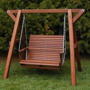 Wooden Lovers Porch Swing (Bench Only) in Brazilian Walnut (IPE), Oiled