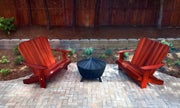 Wooden Royal Loveseat Adirondack Chair in Clear Cedar, Mahogany Glossy