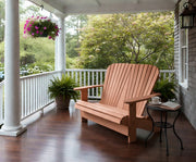 Wooden Royal Loveseat Adirondack Chair in Brazilian Walnut (IPE), Unoiled Fully Assembled