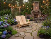 Wooden Royal Loveseat Adirondack Chair in Knotted Cedar, Unstained