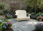 Wooden Royal Loveseat Adirondack Chair in Knotted Pine, Unstained