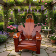 Wooden Folding Maple Leaf Chair (Large) in Clear Cedar, Mahogany Glossy