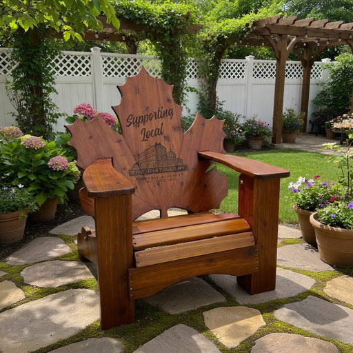 Wooden Folding Maple Leaf Chair (Large) in Knotted Cedar, Caramel