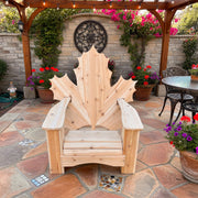 Wooden Folding Maple Leaf Chair (Large) in Knotted Cedar, Unstained