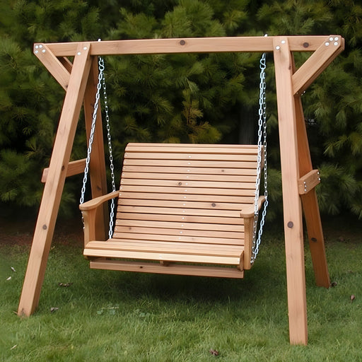 Wooden Lovers Porch Swing (Bench Only) in Knotted Cedar, Unstained