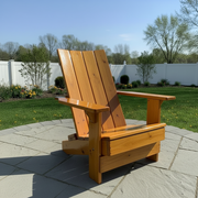 Wooden Folding Modern Royal Adirondack Chair (Large) in Knotted Cedar, Golden Glossy