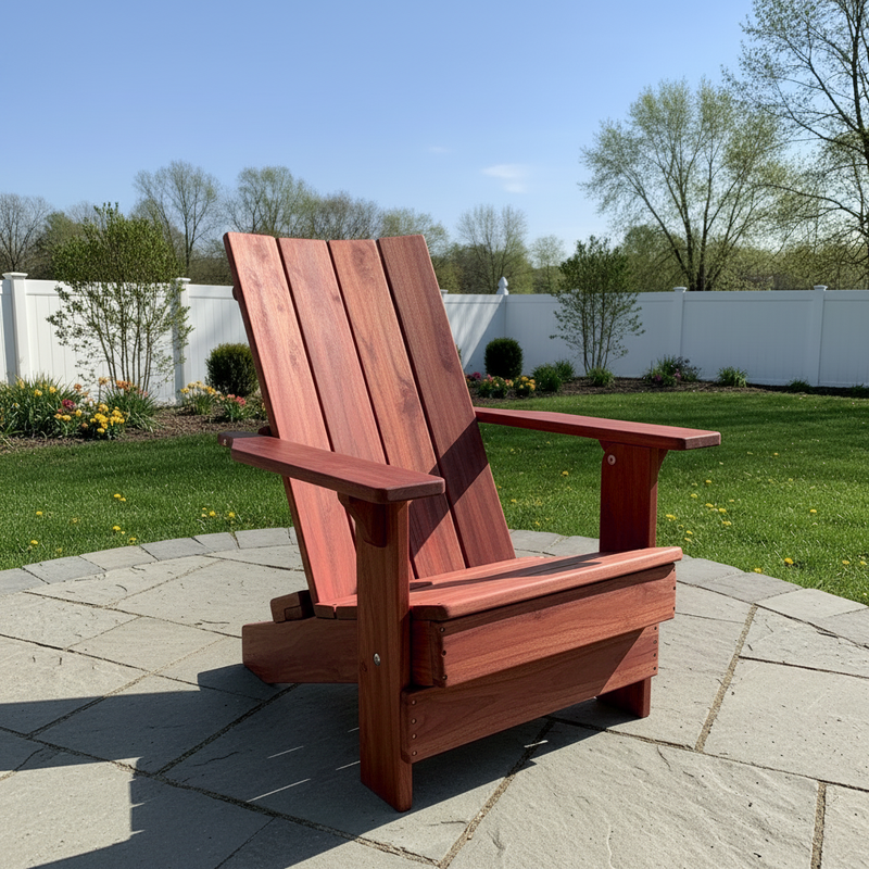 Wooden Folding Modern Royal Adirondack Chair (Large) in Brazilian Walnut (IPE), Oiled Fully Assembled