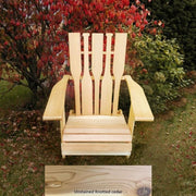Wooden Customized Back Royal Adirondack Chair in Knotted Cedar, Unstained, Paddle Back