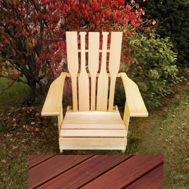 Wooden Customized Back Royal Adirondack Chair in Brazilian Walnut (IPE), Oiled Fully Assembled, Paddle Back