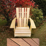 Wooden Customized Back Royal Adirondack Chair in Brazilian Walnut (IPE), Unoiled Fully Assembled, Paddle Back
