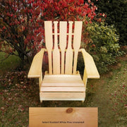 Wooden Customized Back Royal Adirondack Chair in Pine, Unstained, Paddle Back