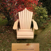 Wooden Customized Back Royal Adirondack Chair in Pine, Unstained, Peak Back