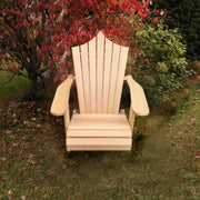 Wooden Customized Back Royal Adirondack Chair in Clear Cedar, Unstained, Peak Back
