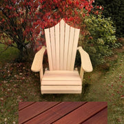 Wooden Customized Back Royal Adirondack Chair in Brazilian Walnut (IPE), Oiled Fully Assembled, Peak Back