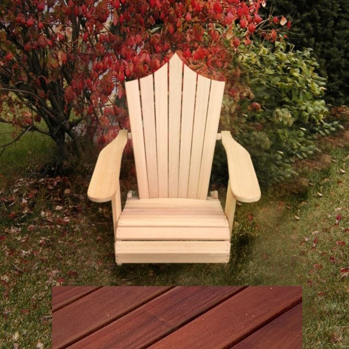 Wooden Customized Back Royal Adirondack Chair in Brazilian Walnut (IPE), Oiled Fully Assembled, Peak Back