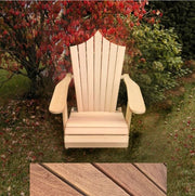 Wooden Customized Back Royal Adirondack Chair in Brazilian Walnut (IPE), Unoiled Fully Assembled, Peak Back