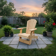 Wooden Royal Upright Reclining Adirondack Chair in Pine, Unstained
