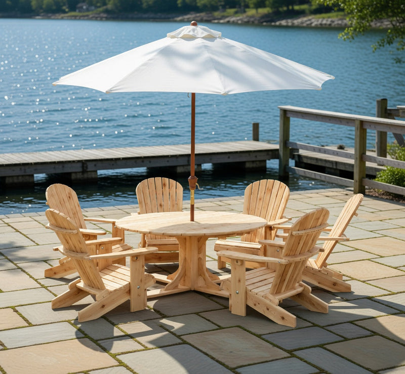 Wooden Royal Picnic Set for 6 in Knotted Pine, Unstained