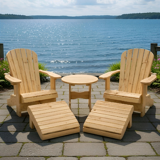 Wooden Royal Complete Patio Set in Knotted Pine, Unstained