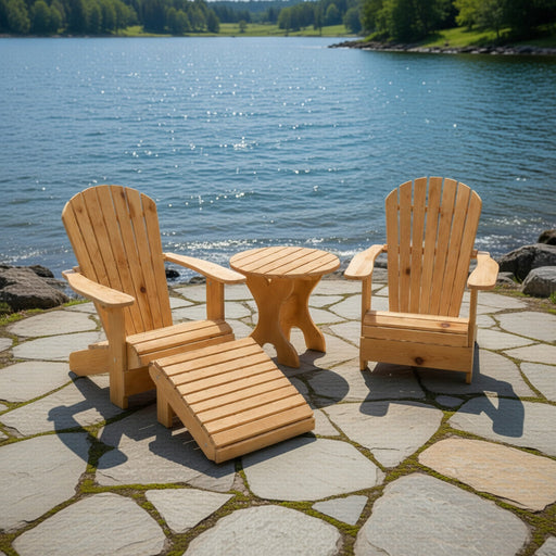 Wooden Royal Patio Set in Knotted Pine, Unstained