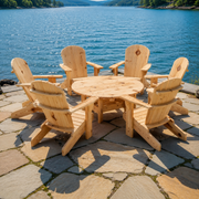 Wooden Royal Social Set for 6 in Knotted Pine, Unstained