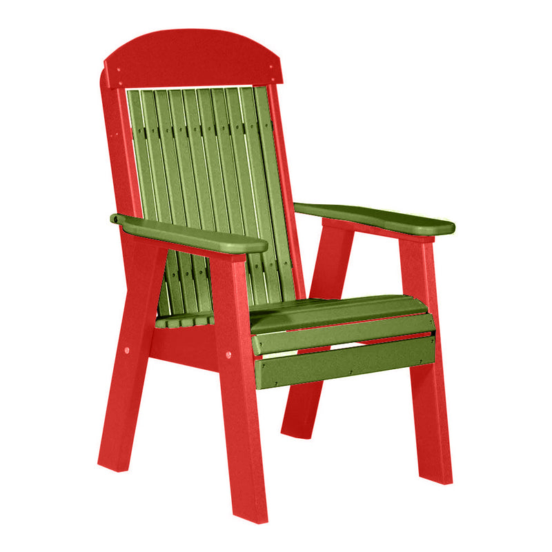 LuxCraft Lime Green 2' Classic Highback Recycled Plastic Chair