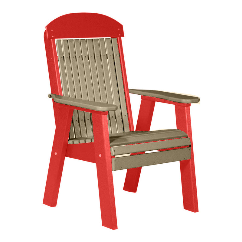 LuxCraft Weatherwood 2' Classic Highback Recycled Plastic Chair With Cup Holder