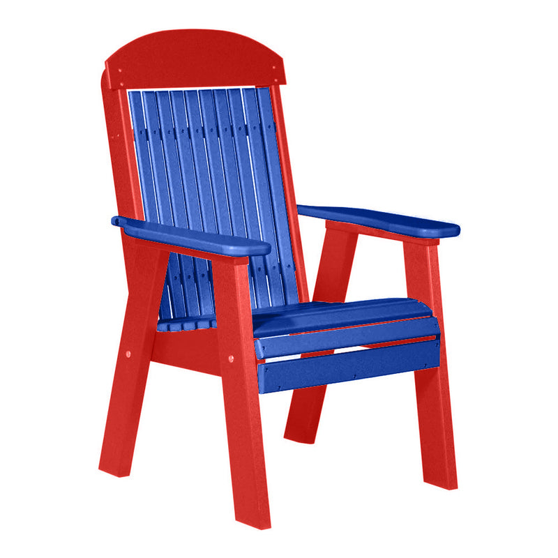 LuxCraft Blue 2' Classic Highback Recycled Plastic Chair With Cup Holder