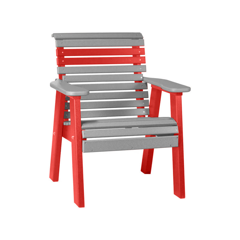 LuxCraft Slate 2' Rollback Recycled Plastic Chair With Cup Holder