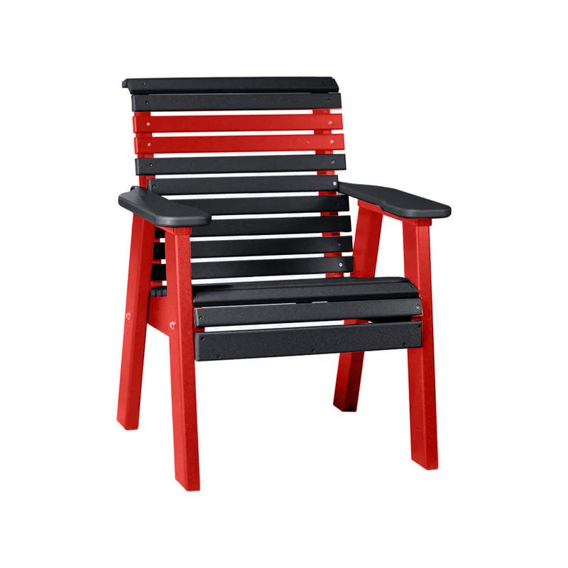 LuxCraft Black 2' Rollback Recycled Plastic Chair With Cup Holder