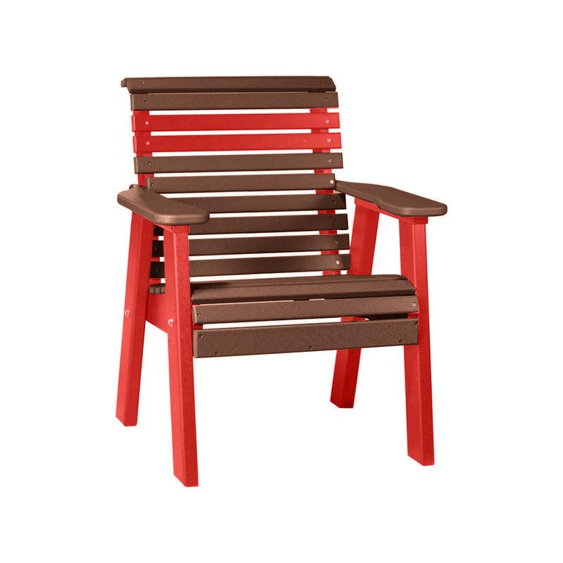 LuxCraft Chestnut Brown 2' Rollback Recycled Plastic Chair With Cup Holder