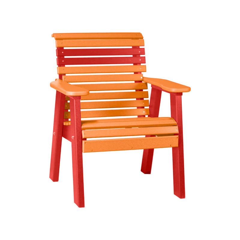 LuxCraft Tangerine 2' Rollback Recycled Plastic Chair With Cup Holder