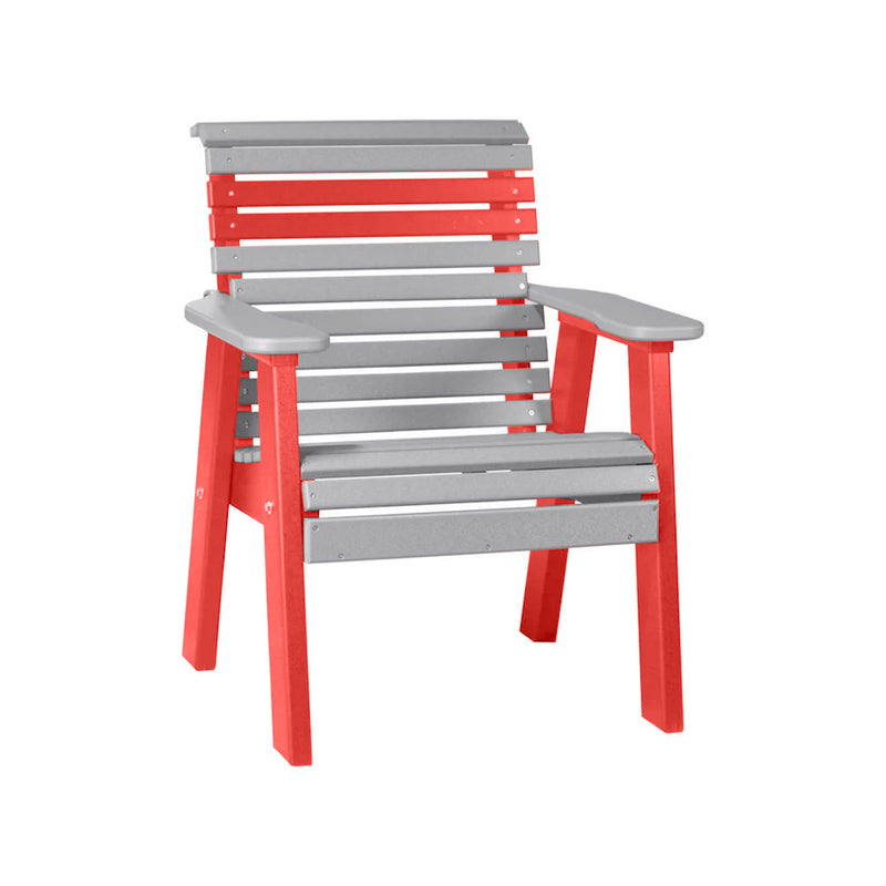 LuxCraft Dove Gray 2' Rollback Recycled Plastic Chair