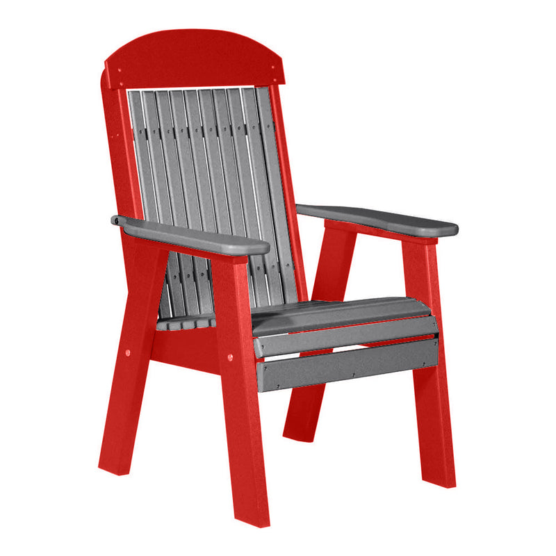 LuxCraft Gray 2' Classic Highback Recycled Plastic Chair With Cup Holder