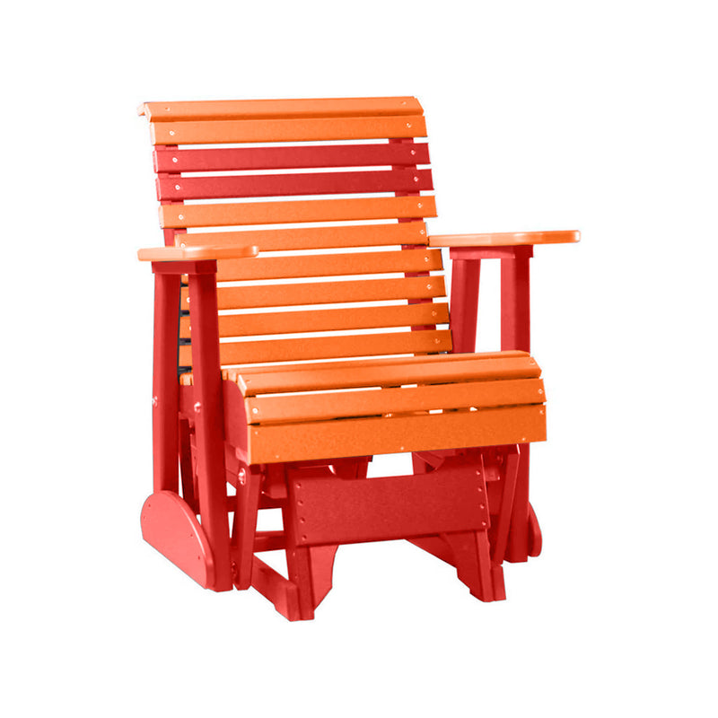 LuxCraft Tangerine 2 foot Rollback Recycled Plastic Glider Chair