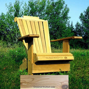 Wooden Customized Back Royal Adirondack Chair in Knotted Cedar, Unstained, Rideau Back