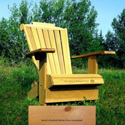 Wooden Customized Back Royal Adirondack Chair in Pine, Unstained, Rideau Back