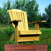 Wooden Customized Back Royal Adirondack Chair in Clear Cedar, Caramel Glossy, Rideau Back