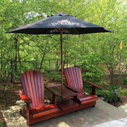 Wooden Double Royal Adirondack Chair in Clear Cedar, Mahogany Glossy