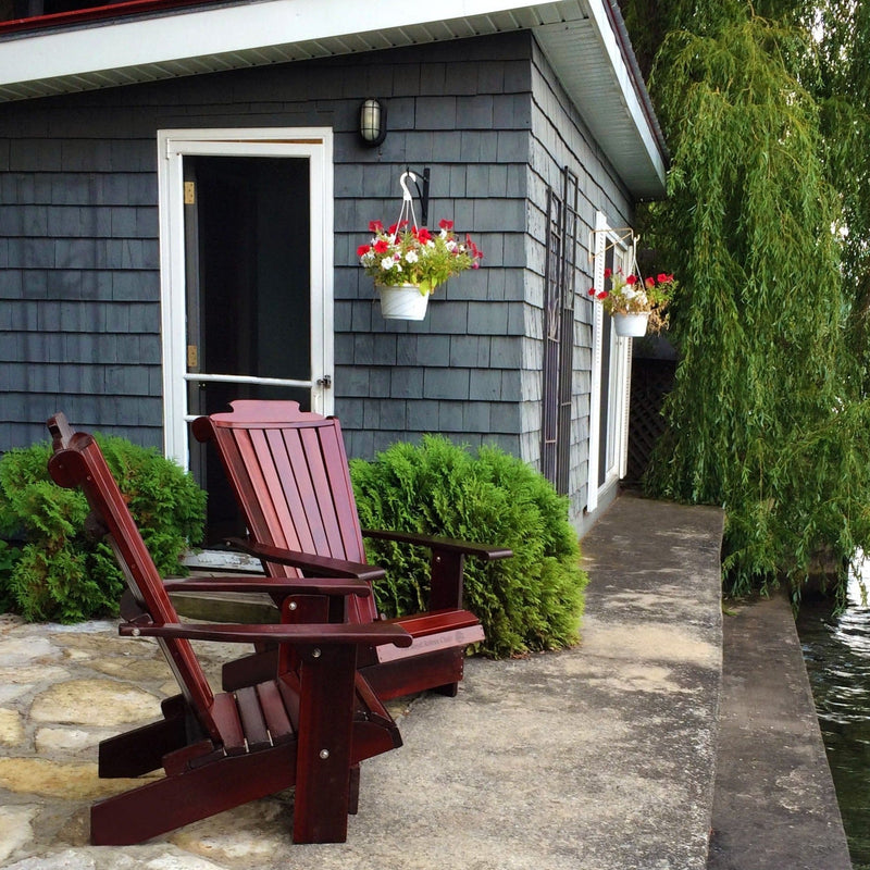 Wooden Customized Back Royal Adirondack Chair in Clear Cedar, Mahogany Glossy, Rideau Back