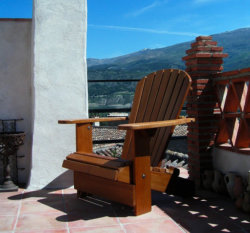 Wooden Royal  Adirondack Chair in Clear Cedar, Caramel Glossy