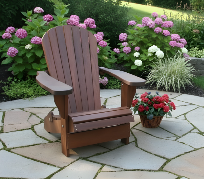 Wooden Royal  Adirondack Chair in Brazilian Walnut (IPE), Oiled Fully Assembled