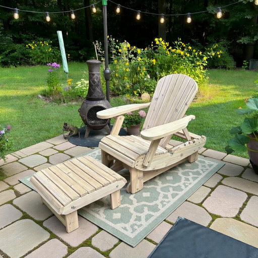 Wooden Royal Reclining Glider in Pine, Unstained