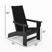 SoPoly Savannah Adirondack Chair dimensions diagram