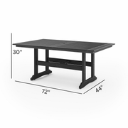 SoPoly 72" Savannah Farmhouse Dining Table dimensions diagram