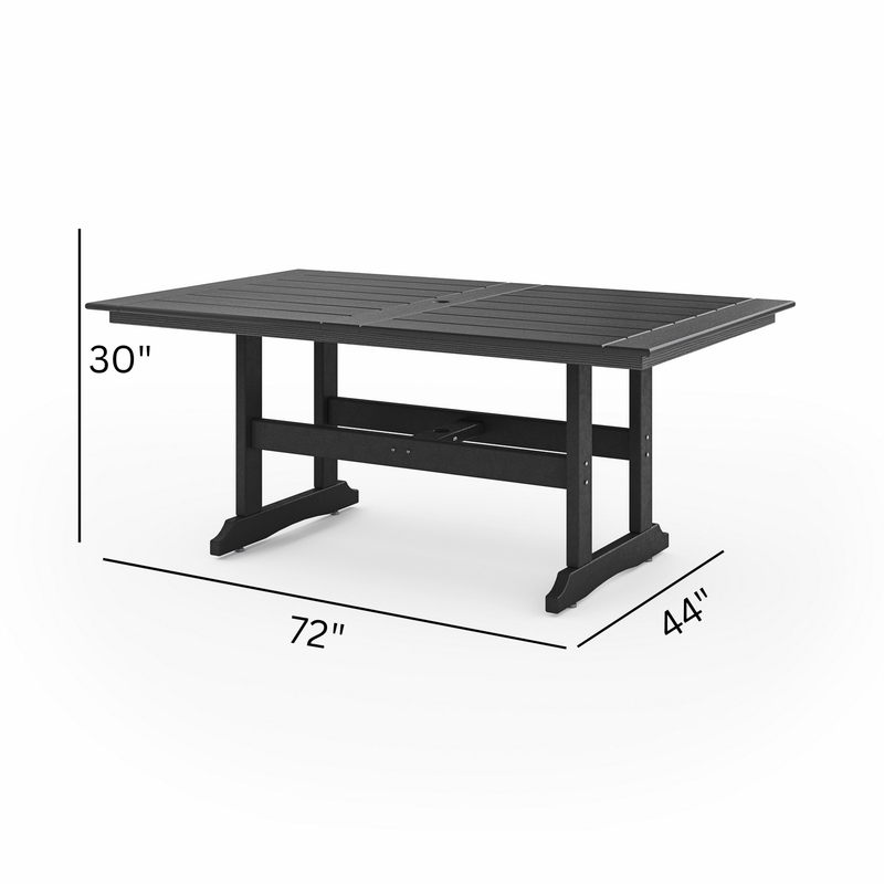 SoPoly 72" Savannah Farmhouse Dining Table dimensions diagram